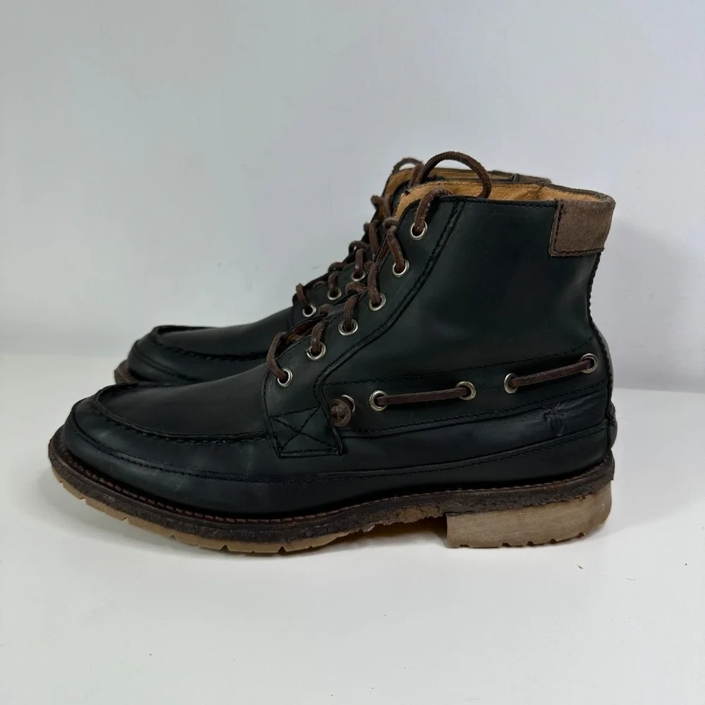 Frye Black Leather Lace Up Boots Men's Size 8 1/2 D